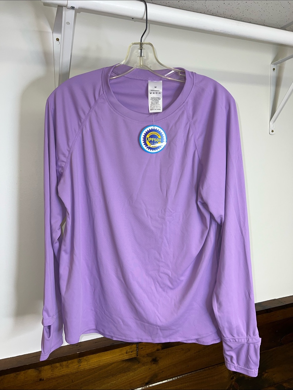 NWT Lavender Long Sleeve UPF50+ Sun Shirt- M